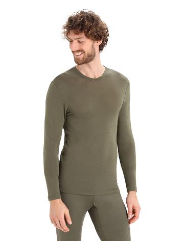 Base Layers Icebreaker Merino 175 Everyday Long Sleeve Crewe Thermal Top Męskie Oliwkowe | PL 1573EBCX